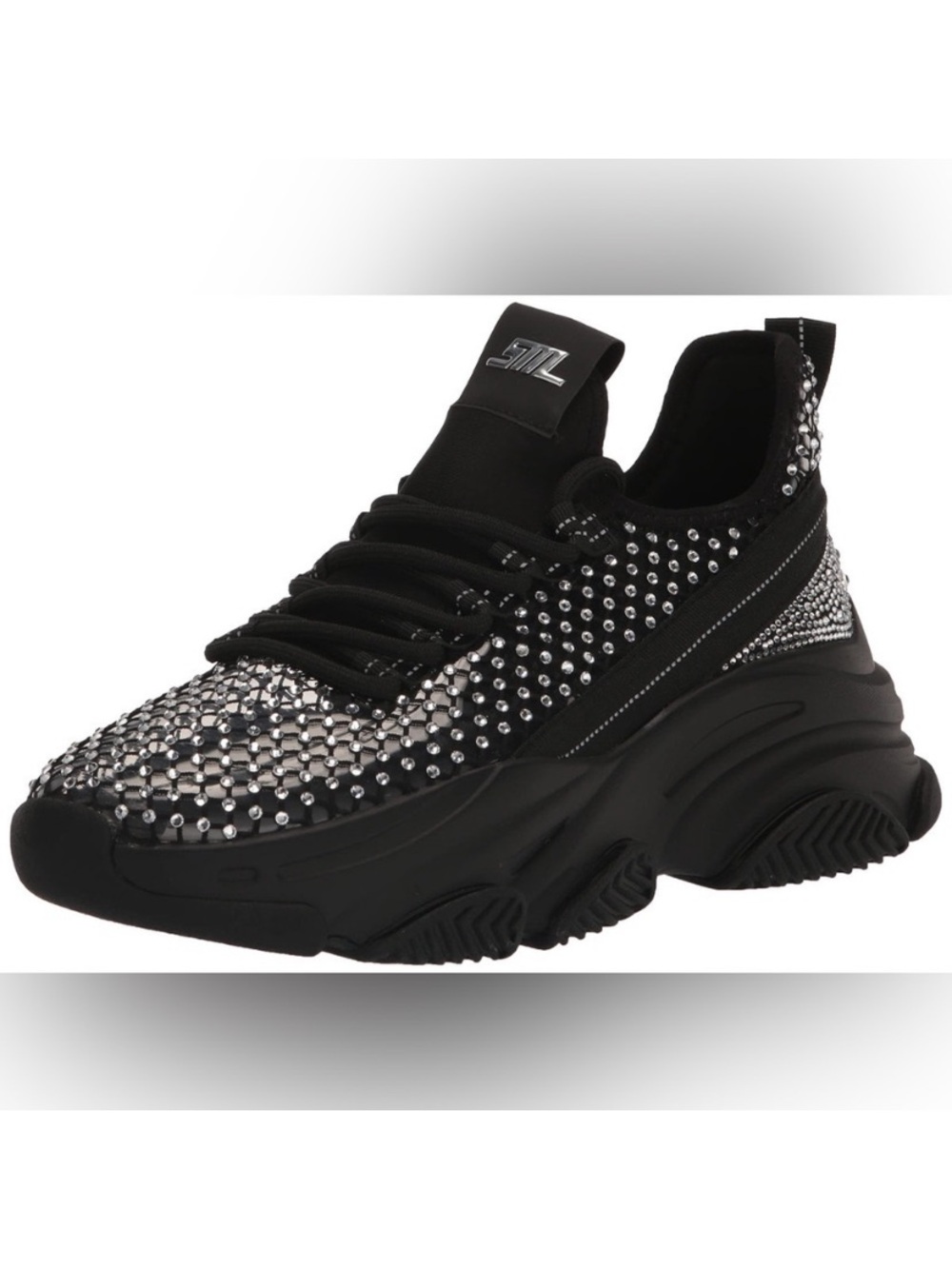 Steve Madden Black Embellished Platform Women's Sneaker
